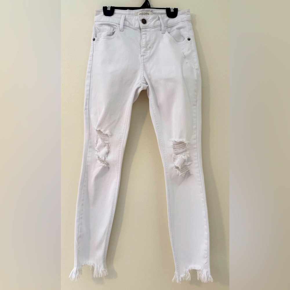 Hidden White Distressed Jeans